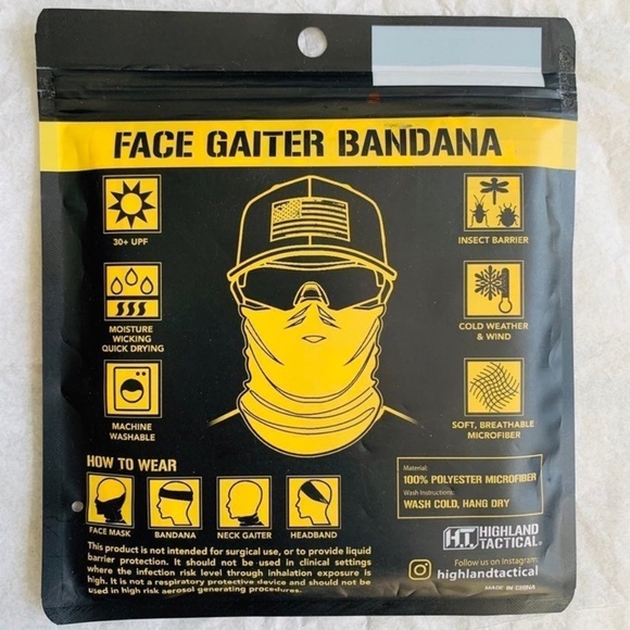 H.T. Gaiter Bandana Seamless Protector US Flag UPF - Picture 4 of 10